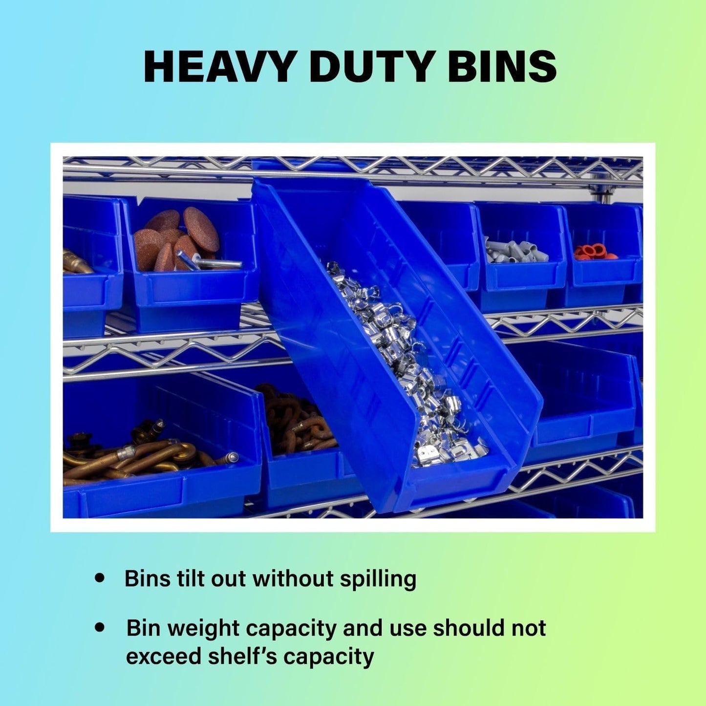 Akro-Mils 30150 Plastic Shelf Bins, Heavy Duty Storage Bins for Garage, Closet, and Drawer Organization, 12-Inch x 8-Inch x 4-Inch, Green, 12-Pack