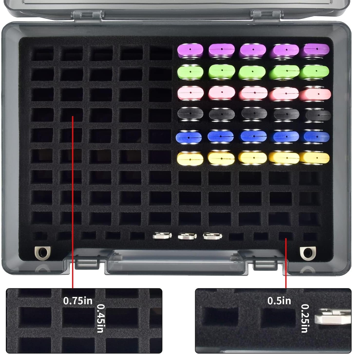 Flash Drive Case USB Memory Stick SD Card Storage Organizer- Holds 104pcs Thumb Drives Electronic Accessories Holder for Sandisk for Samsung for Inland for PNY for Netac (Gray)