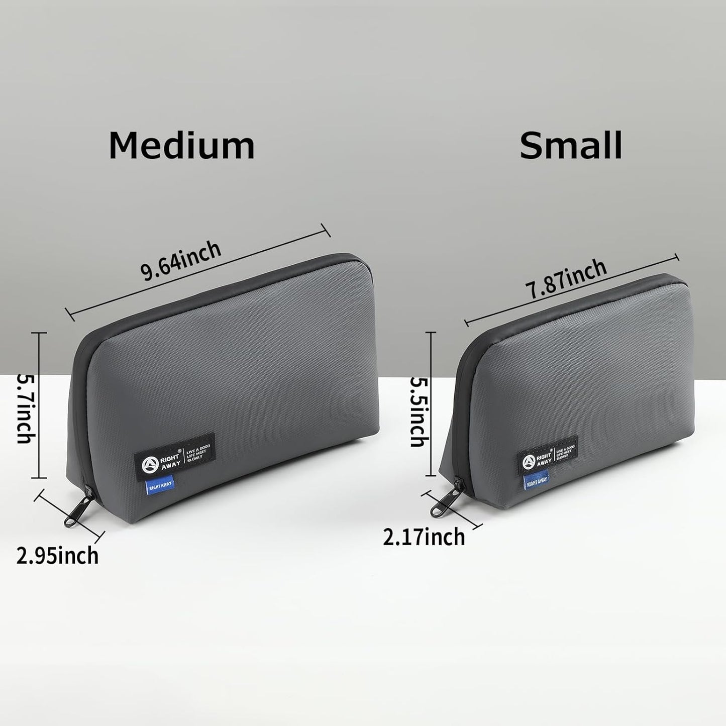 RIGHT AWAY Travel Tech Pouch，Waterproof Cord Case，Electronics Organizer Travel Case，Cable Organizer Storage Bag For Phone, Charger, Accessories(Dark Gray)