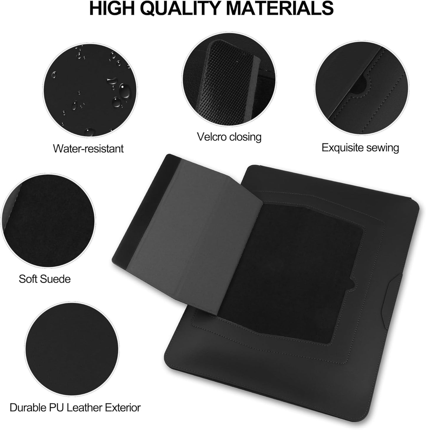 15.6" Laptop Sleeve-Compatible with MacBook Pro 16/15.4'' MacBook Pro 15, Mac Air 15 - Waterproof Soft 15 16 inch pc case for HP, Dell, 15 inch Laptop Sleeve case,Black