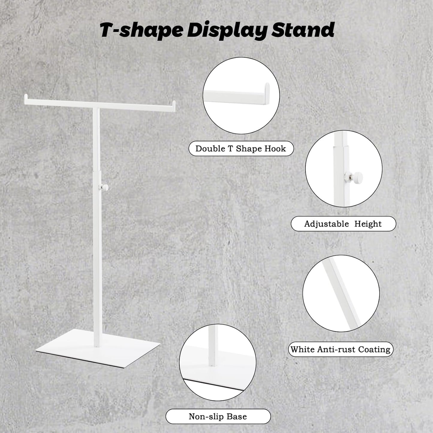 Purse Display Stand Jewelry Tower Stainless Steel Handbag Stand Jewelry Stands Tabletop for Necklaces Organizer Stand Adjustable Height Home Store Boutique, White