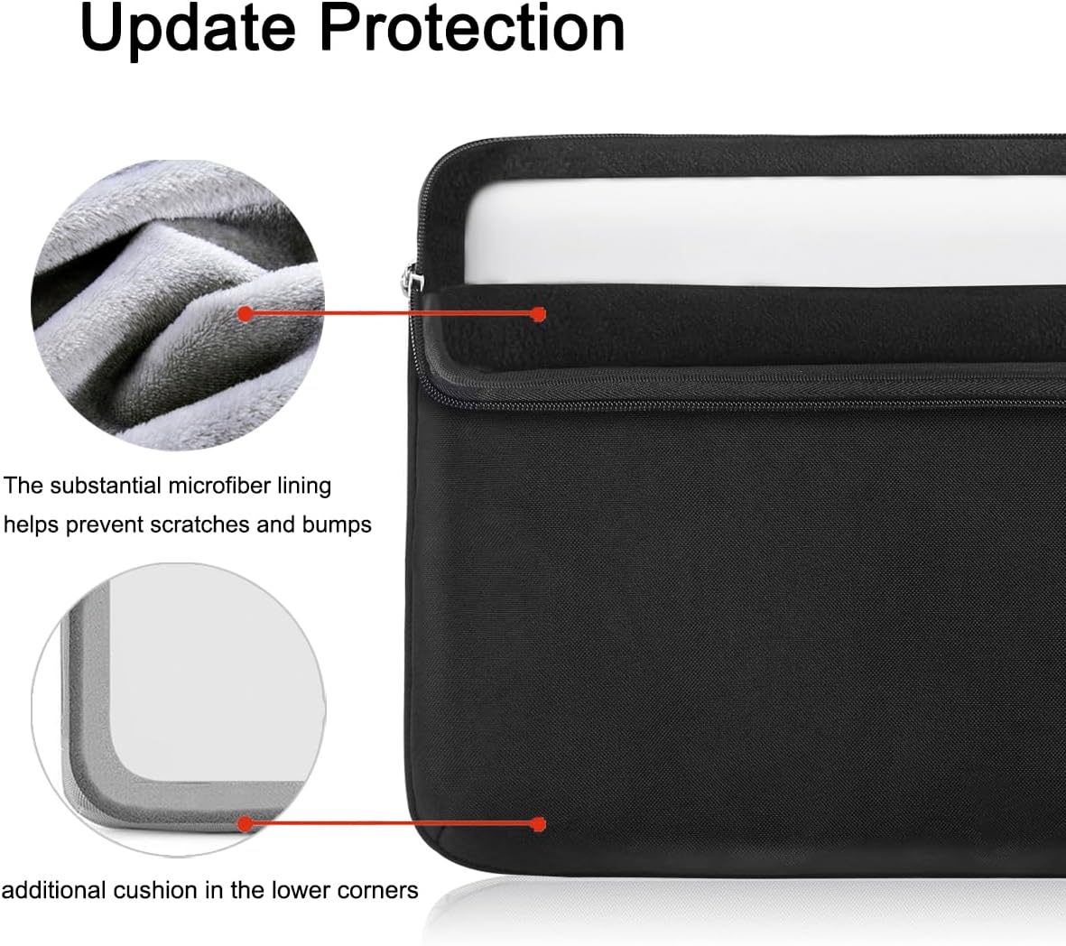 Voova Laptop Sleeve Case 14 15 Inch with Handle, 360° Protective Waterproof Slim Computer Bag Cover Compatible with MacBook Air 15 M2/M3/M4 2024-2025, MacBook Pro 14/15, Hp Chromebook 14, Black