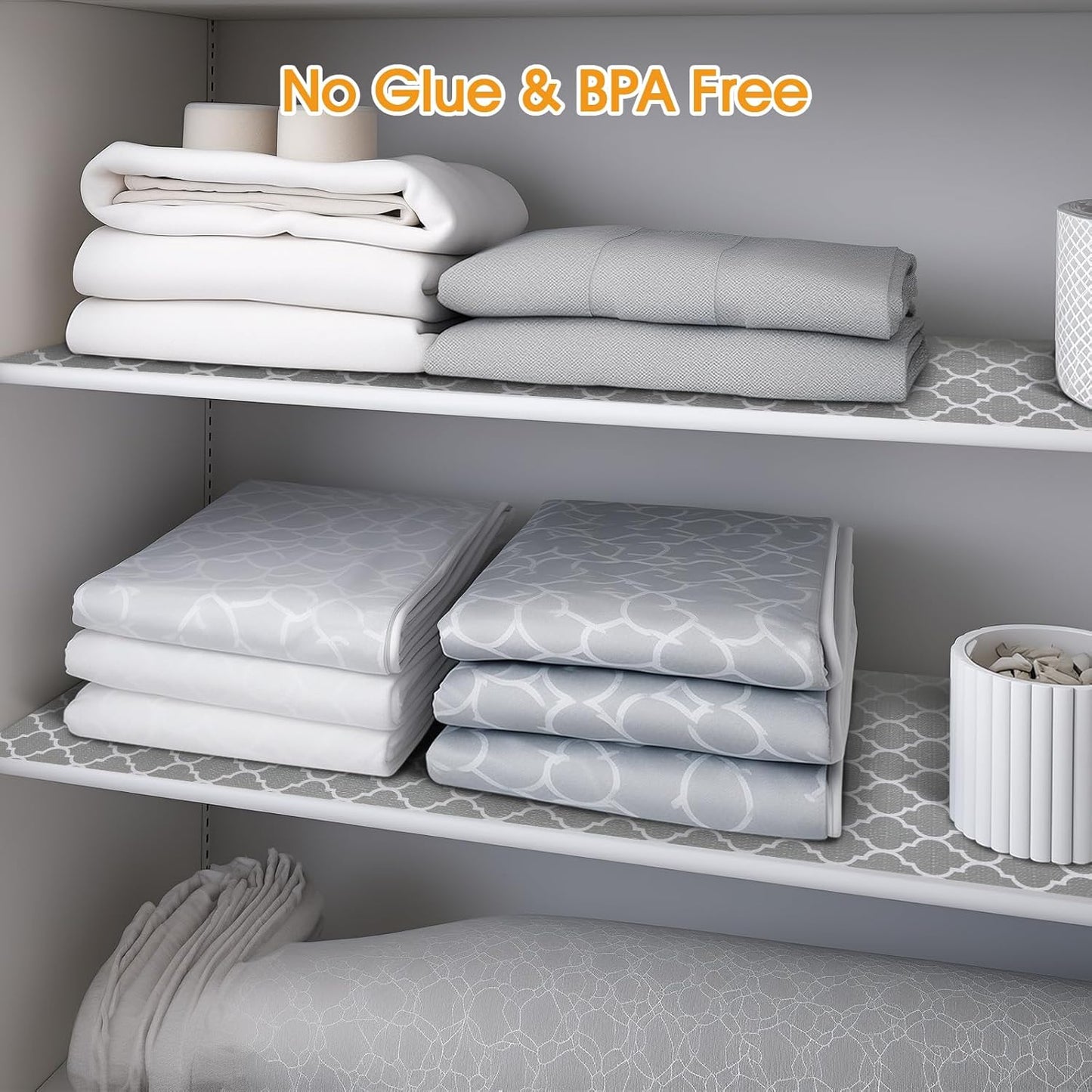 Shelf and Drawer Liner for Kitchen Cabinets Non-Adhesive, Strong Grip Non-Slip Thickened Cabinet Liners for Shelves, Waterproof Mats for Dresser Cupboard, Gray, 23 in x 20 Feet