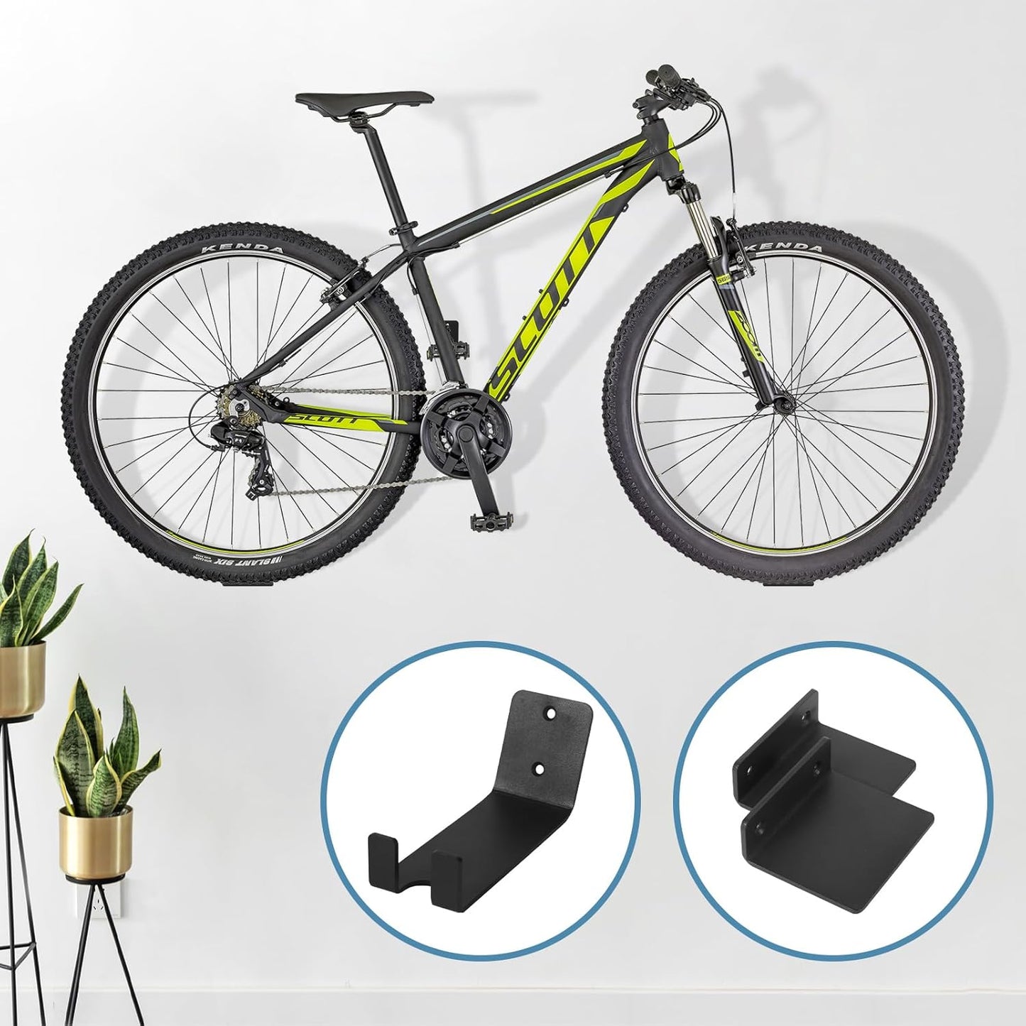 6 Pack Bike Wall Mount Bike Pedal Hanger Wall Mount Bike Hangers Heavy Duty for Garage Vertical Bike Wall Hangers Bike Display Stand Space Saving Wall Bike Rack (6 Pack)