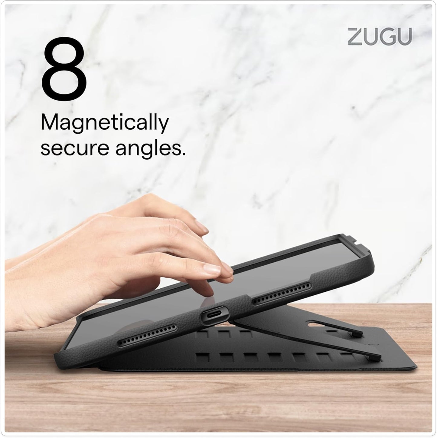 ZUGU CASE for iPad Air 11 (M3 2025 / M2 2024) iPad Air 4 & 5 10.9 Inch (2020/2022) - Protective, Ultra Thin, Magnetic Stand, Sleep/Wake Cover with Apple Pencil Charging & Storage - Slate Blue