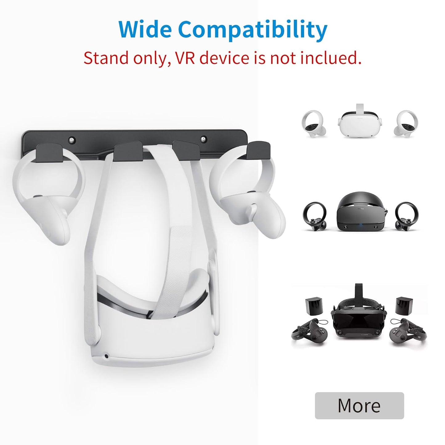 SOKUSIN VR Wall Mount - Storage Stand Holder Hook for Meta/Oculus Quest 2/3/Quest/Rift/Rift S/PSVR 2/Valve Index/HTC Vive/HP Reverb G2/PlayStation VR Headsets, Gaming Controller Hanger Space Saving