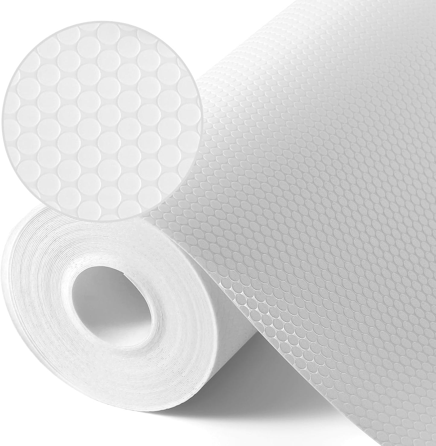 White Shelf Liners for Kitchen Cabinets Non Adhesive Drawer Liner for Bathroom Waterproof Refrigerator Liners for Shelves Fridge Plastic Mats Cabinet Cupboard Liner 17.5 x 236.2 Inches