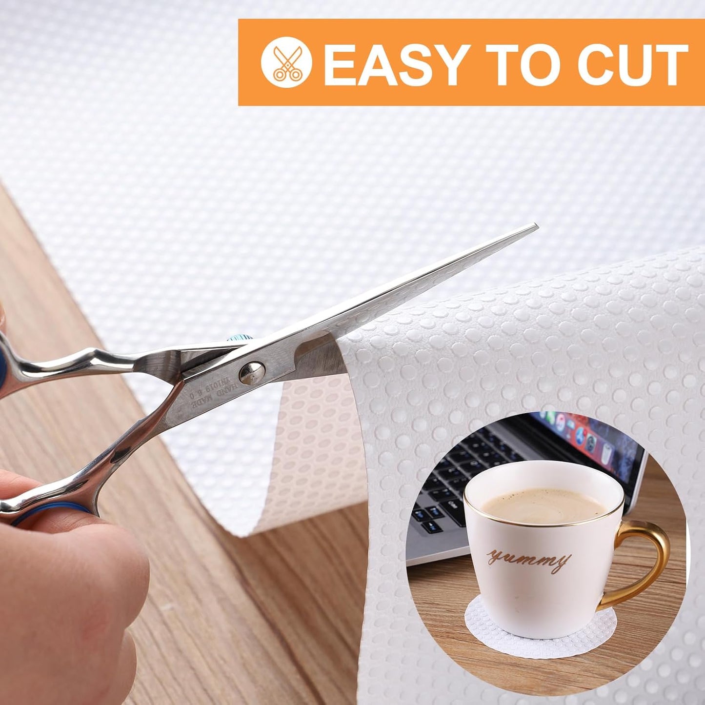 FLPMIX Shelf Liner White - Non-Adhesive Shelf Liners for Kitchen Cabinets, Waterproof Cabinet Liner, Easy to Cut Drawer Mat for Pantry, Cupboard Liner Washable 17.7" X300 Inch