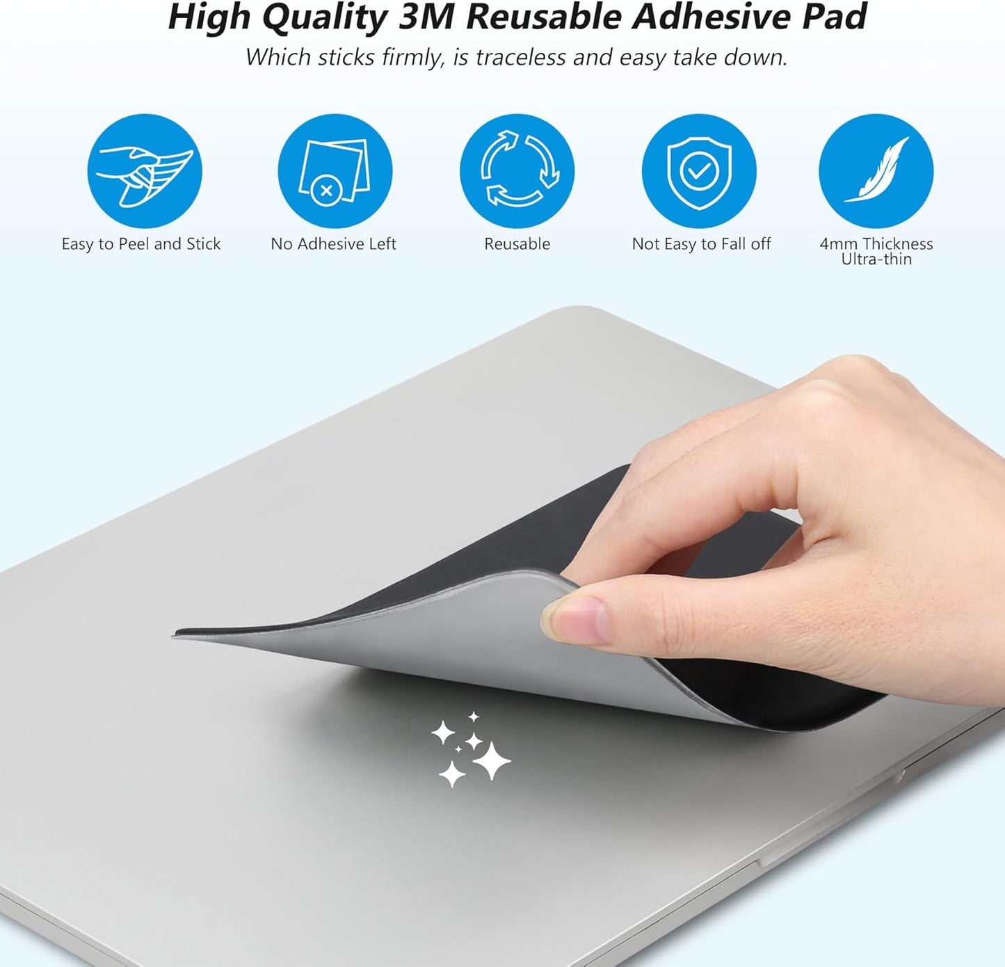Lacdo Portable External Hard Drive Carrying Case, 2-Pocket Stick on Pouch Holder for Laptop, Fit 2.5" Seagate, WD, Toshiba External HDD, SSD, Wireless Mouse,Cable, Sleeve with Reusable Adhesive, Black