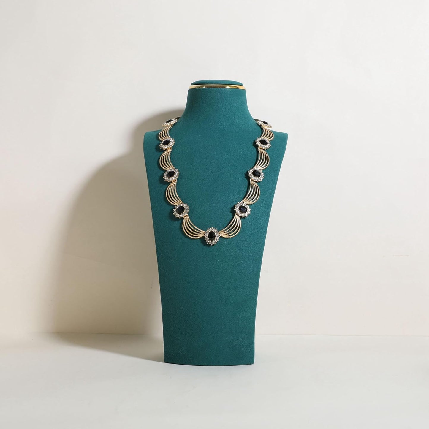 velvet necklace display stand, necklace display holder for selling, bust jewelry display, necklace mannequin display stand【Green-Large】