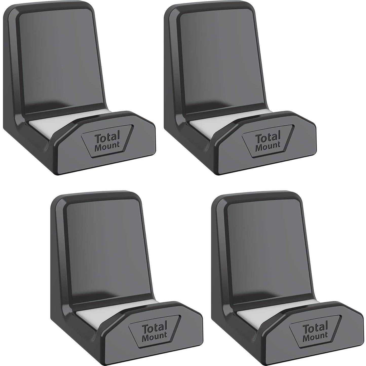 TotalMount Controller Wall Stands (4 Pack) with Non-Slip Pads & Removable Adhesive for Xbox, PS5, PS4, and Nintendo – These Premium Holders Won’t Damage Your Wall with Screws or Permanent Adhesive