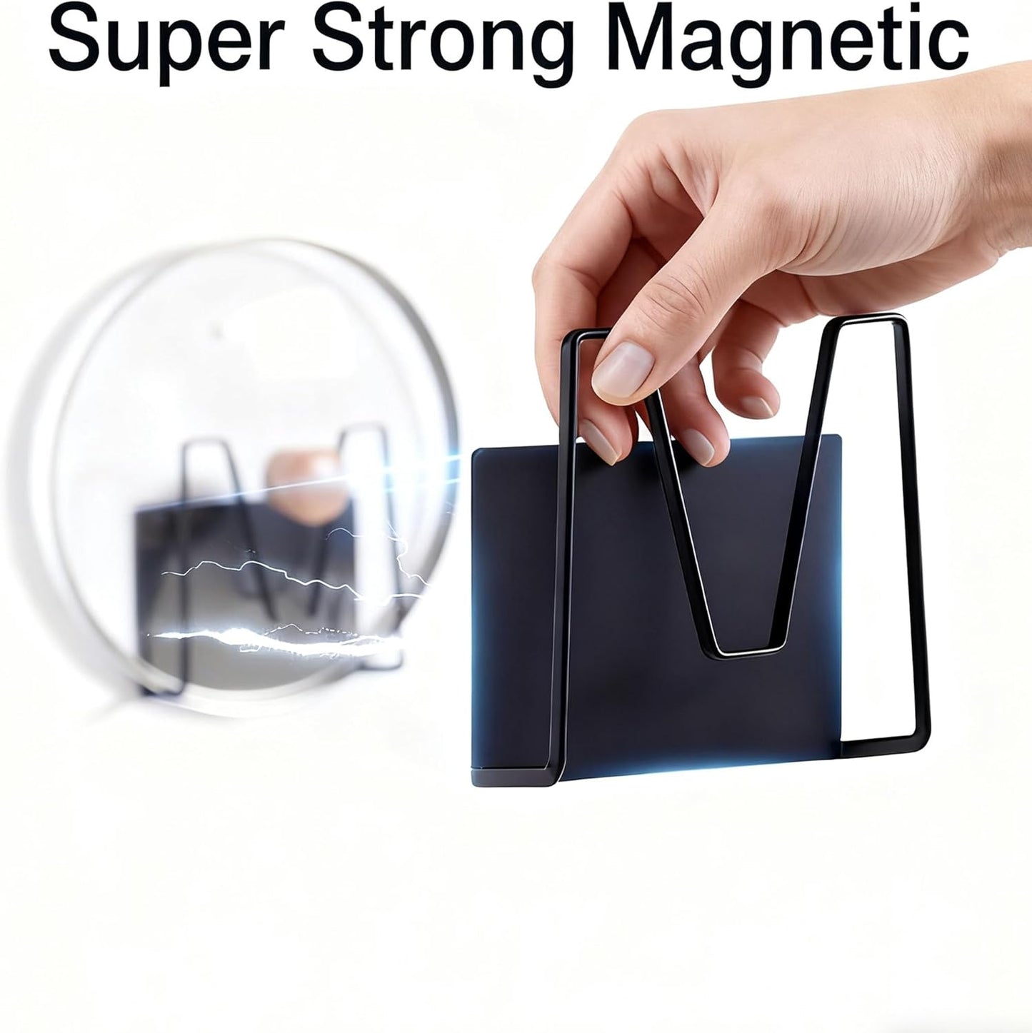 Magnetic Pot Lid Holder for Refrigerator, 2 Pack Strong Magnetic Pot Lid Organizer for Cutting Board, Baking Tray & Pan Covers, Stainless Steel Moveable Kitchen Storage Rack