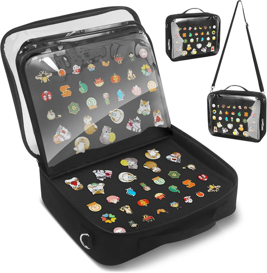 Enamel Pin Display Bag & Pin Trading Book for Collectors - Large Capacity 20 Page Pin Board Case with Removable Pages for Travel & Trading