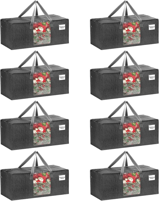 VENO 8 Pack Moving Bags Extra Large Storage Bags for College Move-In, Heavy-Duty Storage Totes, Packing Boxes, and Wardrobe Moving Supplies - Durable Laundry Bags for Clothes (Gray w/Window, 8 Pack)