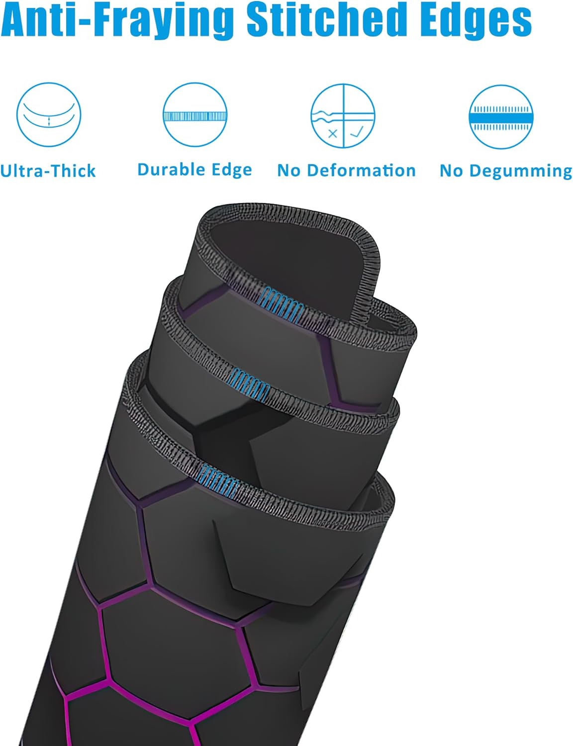 Grid with Purple Light Large Gaming Mouse Pad,Waterproof Desk Mat for Desktop,Non-Slip Rubber Base Mousepad with Stitched Edges for Laptop Office and Home 35.4X15.7 Inch