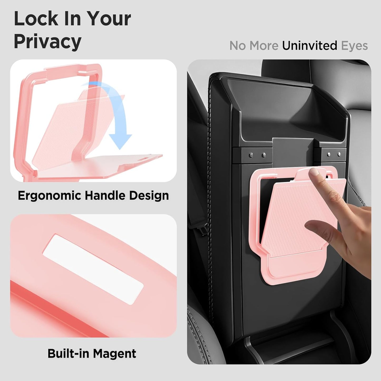 Center Console Organizer Tray for Tesla Model Y Juniper Accessories 2025 2026/For Tesla Model 3 Highland Accessories 2024 2025 2026 [Slide Smoothly/US Patent] Cup Holder Pink