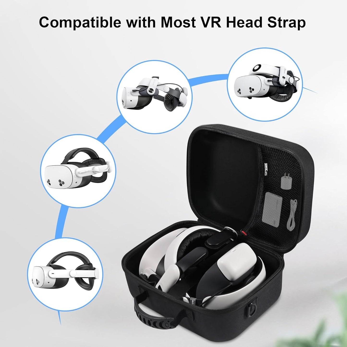 Large Hard Travel Case for Meta Quest 3/Quest 3S, Compatible with BOBOVR S3 Pro/Kiwi Design Battery Head Strap, Controllers & Accessories, Portable Carrying Case for Oculus Quest 3/3S Black