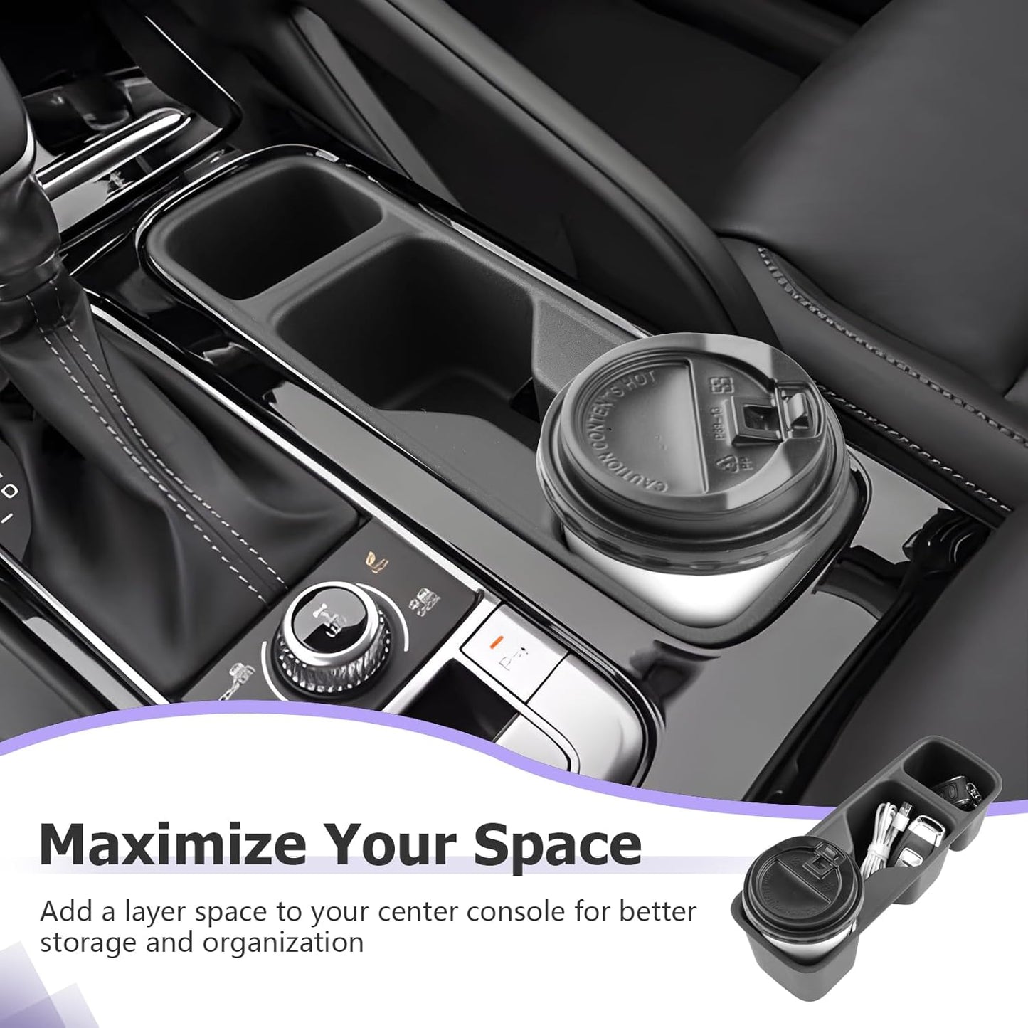 LUWU Cup Holder Compatible with 2020 2021 2022 2023 2024 2025 Kia Telluride Center Console Organizer Drink Holder Replacement for 2025 Kia Telluride Accessories (Compatible with 2020-2025 Telluride)