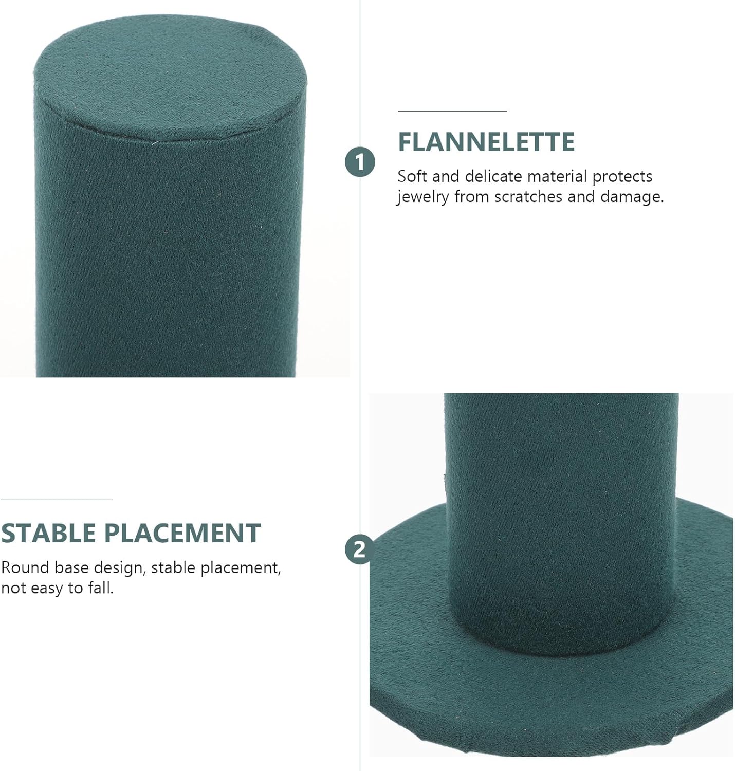Velvet Vertical Hair Tie Organizer Tower Scrunchie Display Stand for Hair Bands and Jewelry Storage Band Holder Rack for Women Dark Green