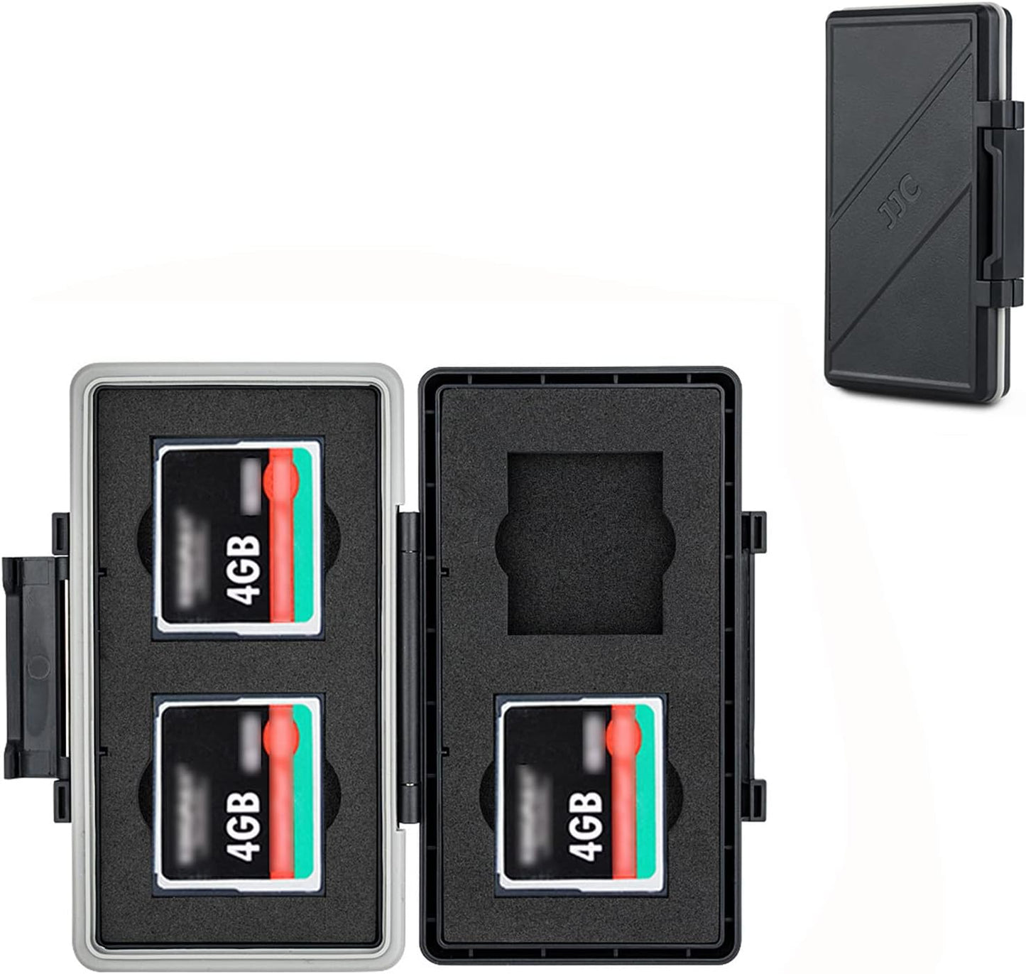 4 Slots CF Card Holder, Water-Resistance Anti-Shock Compact Flash Card Case Storage for Canon 400D 350D 50D 40D 30D 7D Mark II 7D 5DS R 5D Mark IV III II 1D Mark II Nikon D810 D800