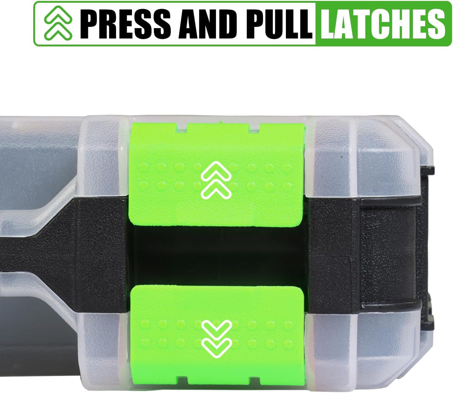 Generic Tool Box with Transparent Lid, Double Side 34-Compartments Organizer Box with Removable Dividers for Hardware, Screws, Bolts, Nails, Beads, Jewelry and Fishing Accessories, Green, 2 Packs