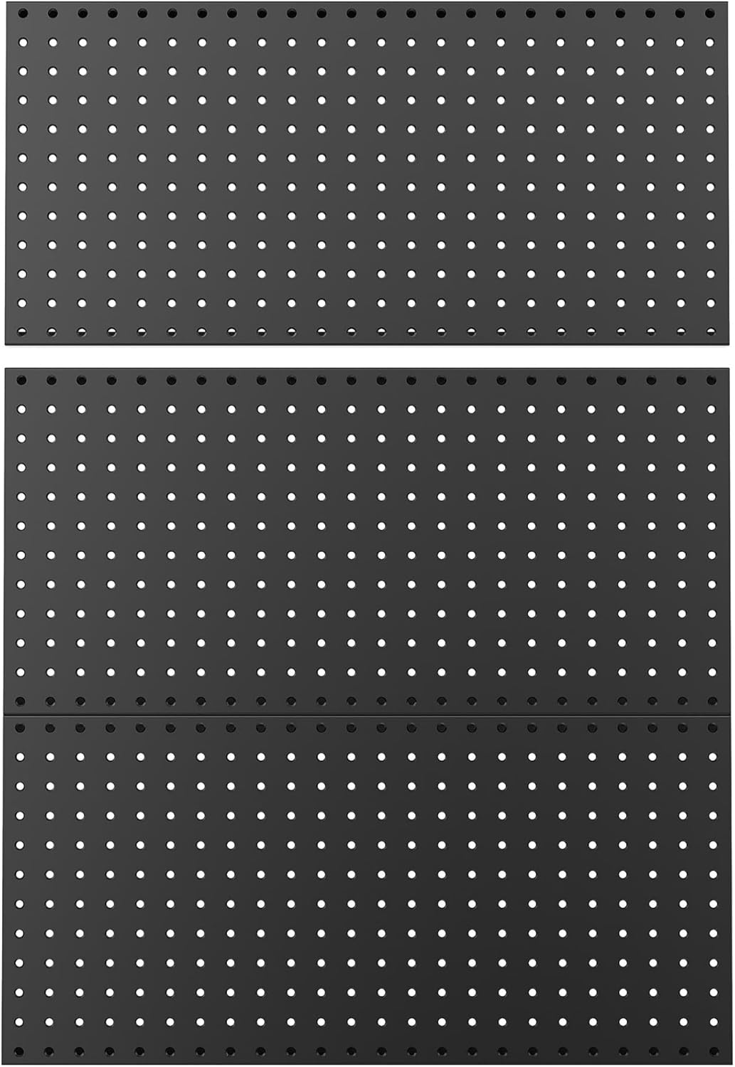 WALMANN Metal Pegboard Panels for Wall Garage Tools Storage Pegboard for Garage, Workbench, Modular Peg Board Tool Organizer Board (Black 12"*24", Pack of 3)
