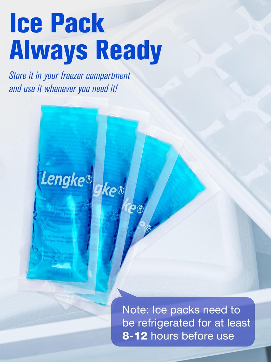 Leng Ke Gel Ice Packs for Insulin Cooler Travel Case, 4 Pack TSA Approved Ice Packs, Reusable Ice Packs, Small Ice Pack for Travel