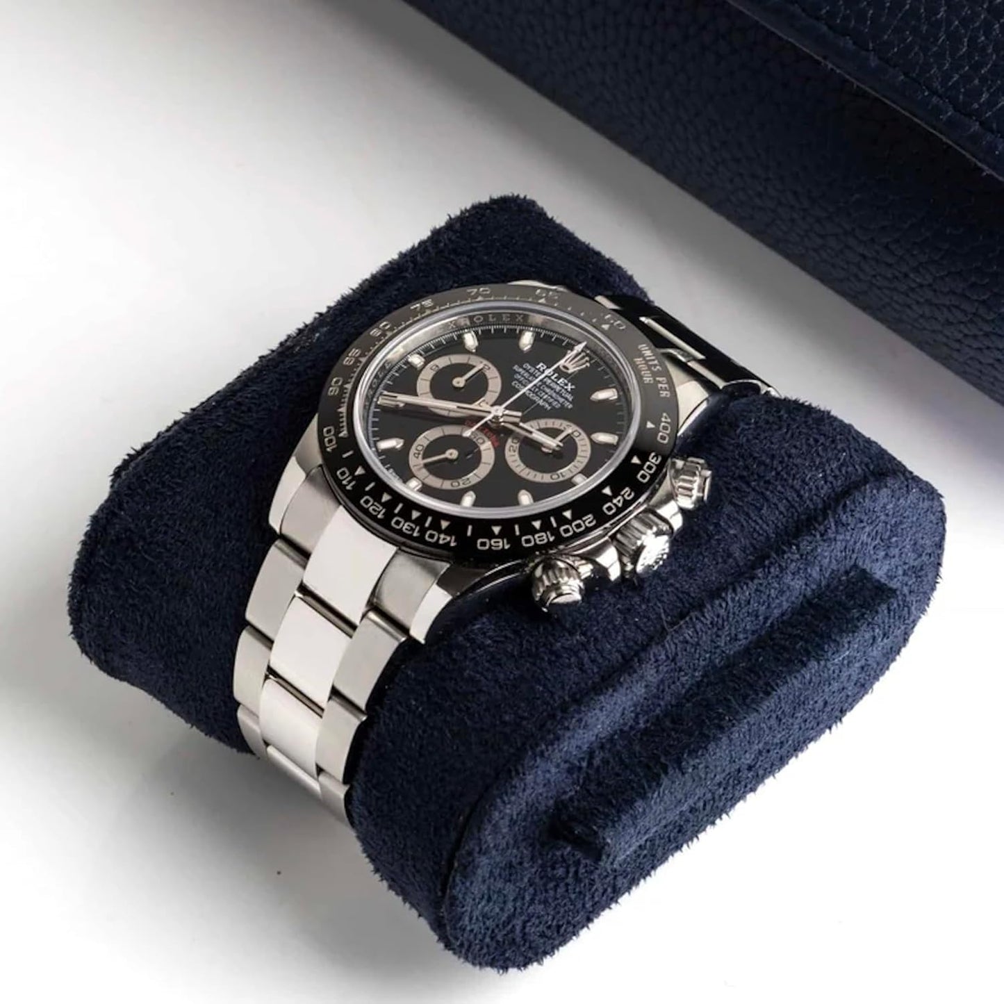 DailyWatch | Watch Roll Travel Case For 3 Watch | Luxury Watch Case In Genuine Leather With Soft Velvet Interior | Watch Case Protect, Store, & Display Your Watches | Navy Blue