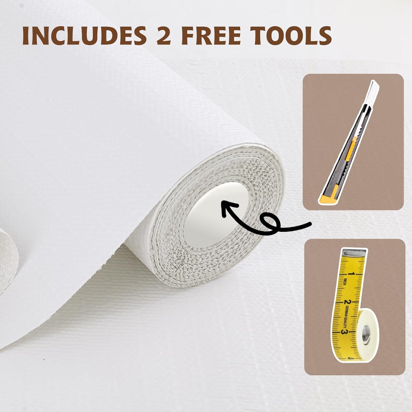 Shelf Liners for Kitchen Cabinets Non Adhesive Drawer Liner 12in x 30FT Pure White Thickened Shelf Liner Strong Non-Slip Easy to Clean for Tool Box Refrigerator with Knife and Tape Measure