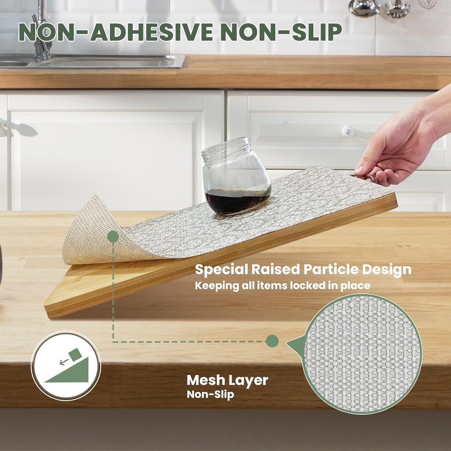 Drawer Liner and Shelf Liner for Kitchen Cabinet Liner Non-Adhesive Non-Slip Shelf Paper, Thick Strong Grip Waterproof Easy to Clean for Shelves, Cupboard, Desks, Baroque Pattern, 23.6 in x 20 FT