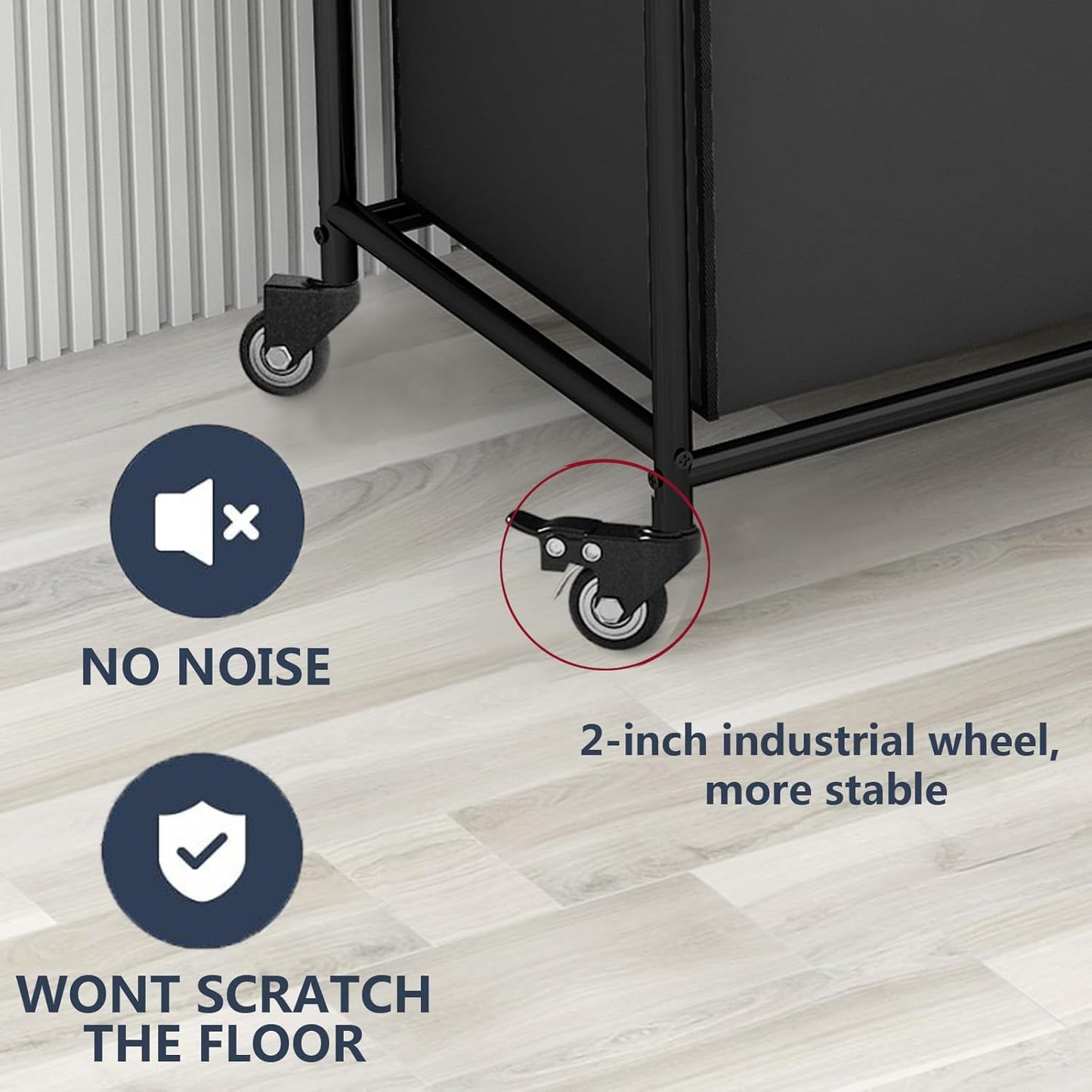 Laundry Sorter 4 Section Hamper Sorter with Heavy Duty Lockable Rolling Wheels Removable Bags Basket Separator for Dirty Clothes Storage,Black