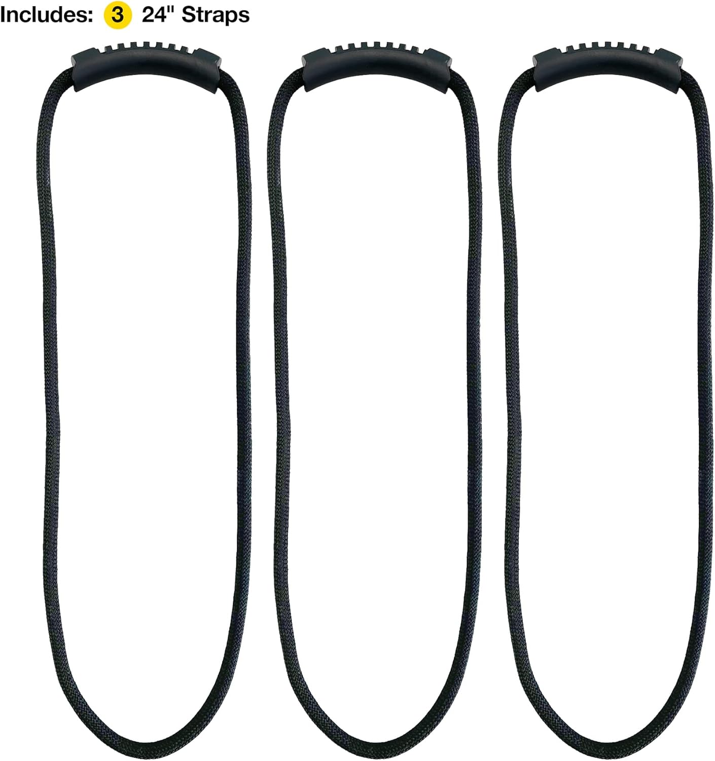 Loop-It Storage Straps by Wrap-It Storage - 24-inch (3-Pack) Black - Extension Cord Organizer, Vacuum Hose Holder, Shop Storage, Air or Water Hose Organizer for your Home, Garage, Boat, RV and More