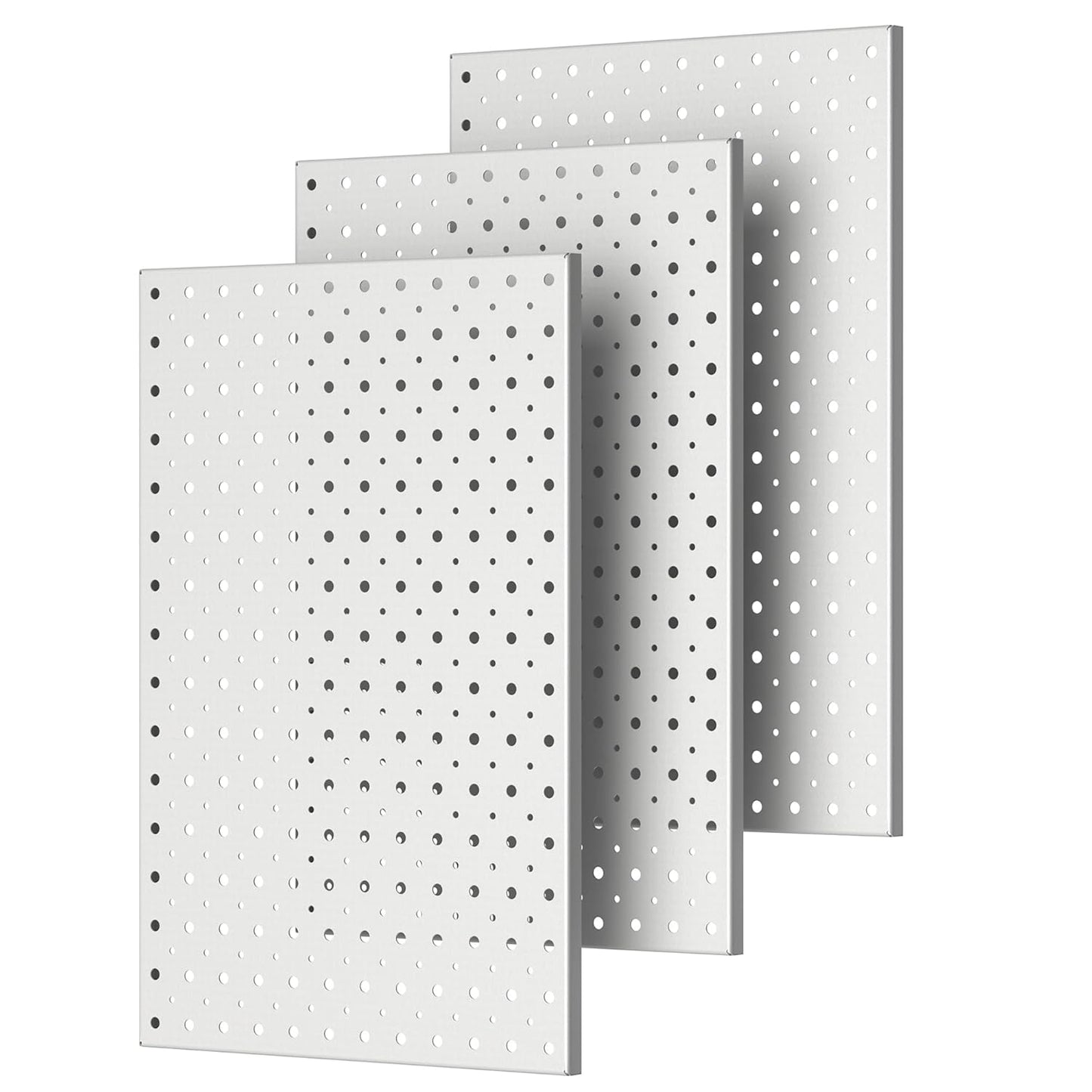 Pegboard Smith Metal Pegboard Panels, 16" x 12" Heavy-Duty Steel Wall Peg Boards for Garage Tool Storage, Pegboard Organizer System (Pack of 3, Gray)