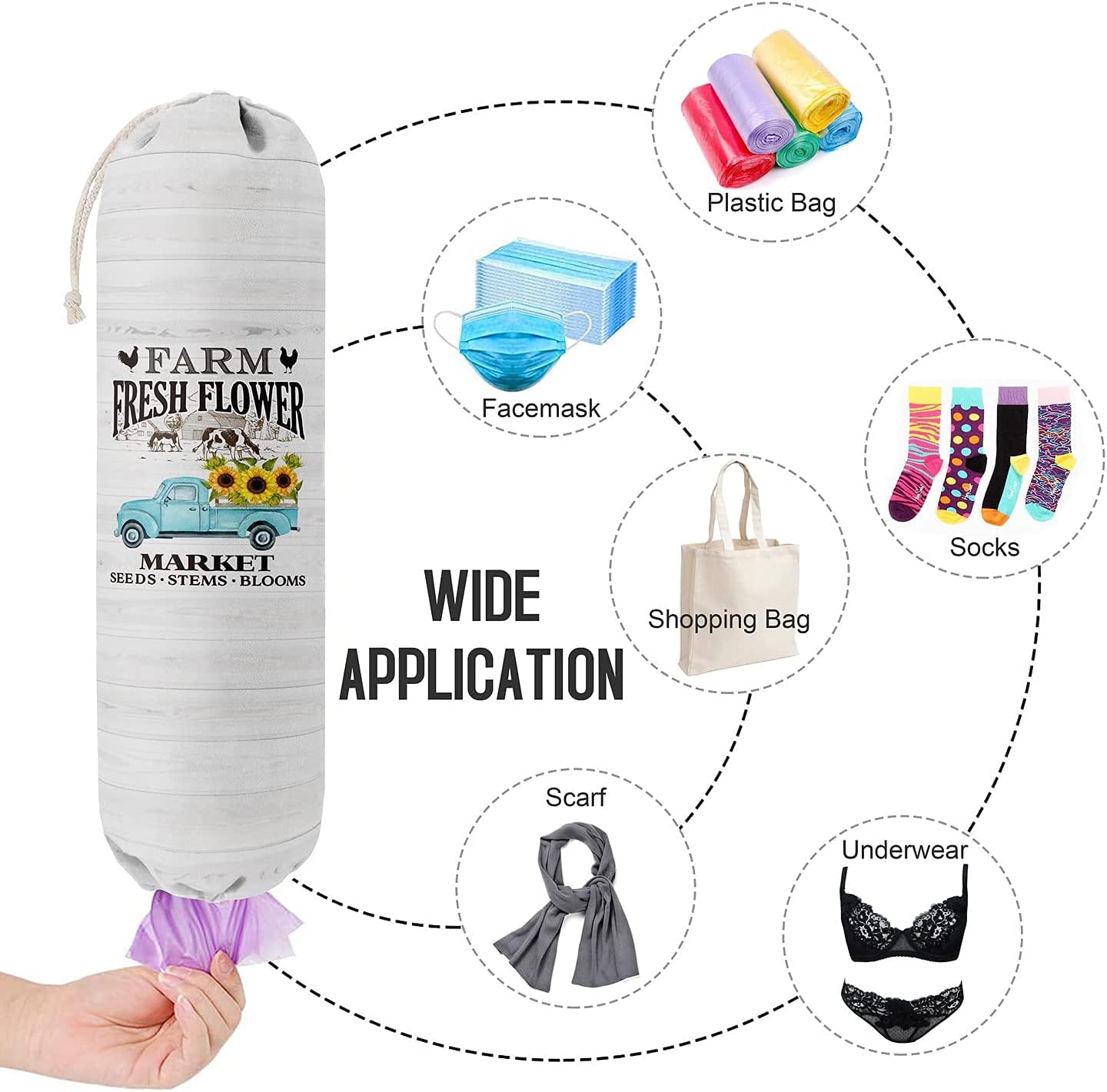 Grocery Bags Holder Organizer for Shopping Bags，Wall Mount Plastic Bags Storage Container Dispensers, Gift for Women Mother Grandmother Friend