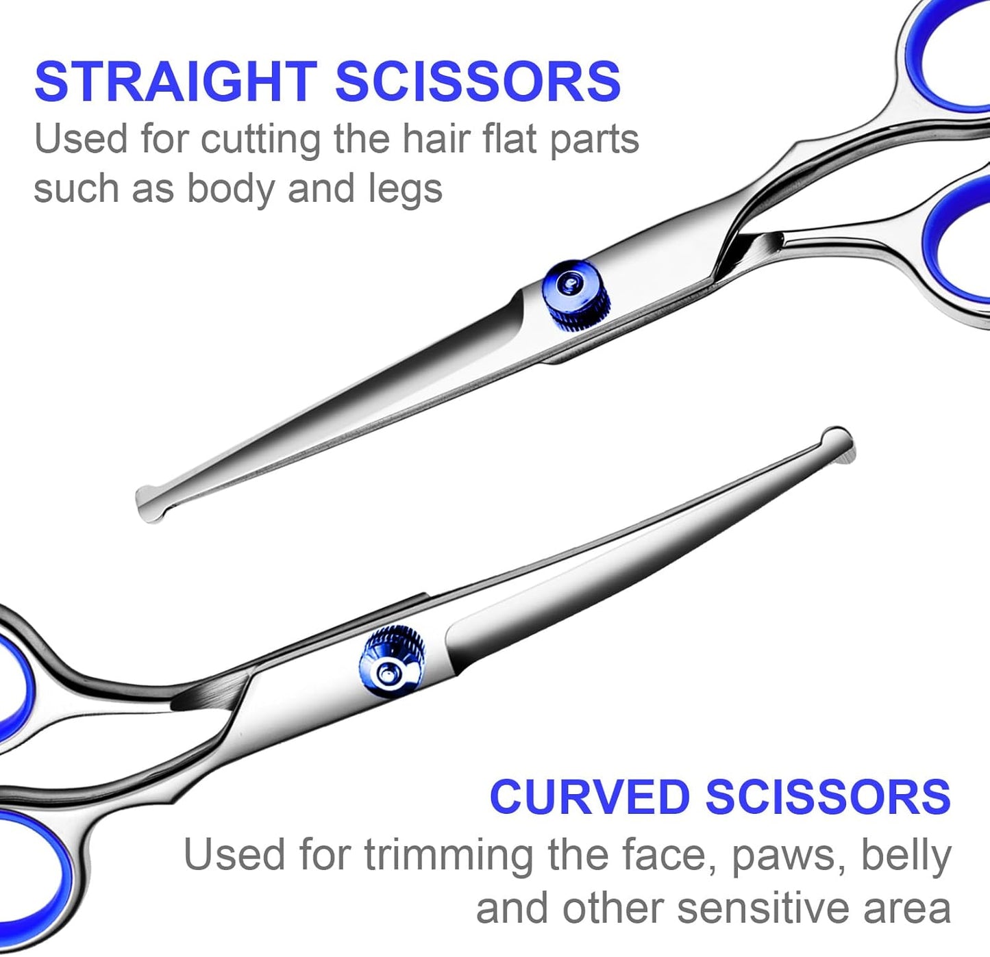 Professional Dog Grooming Scissors Kit, Titanium Coated Dog Scissors for Grooming, 5 in1 Grooming Shears Kit for Dogs Cat Pet At Home