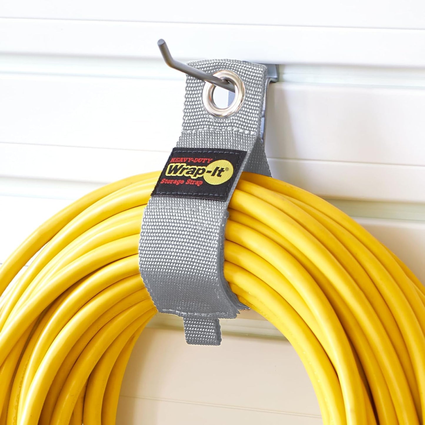 Wrap-It Storage Heavy-Duty Straps - (Assorted 12 Pack) Silver - Hook and Loop Hanging Extension Cord Organizer for Cable Management and Storage on Garage Wall, RV Gadgets and Appliances