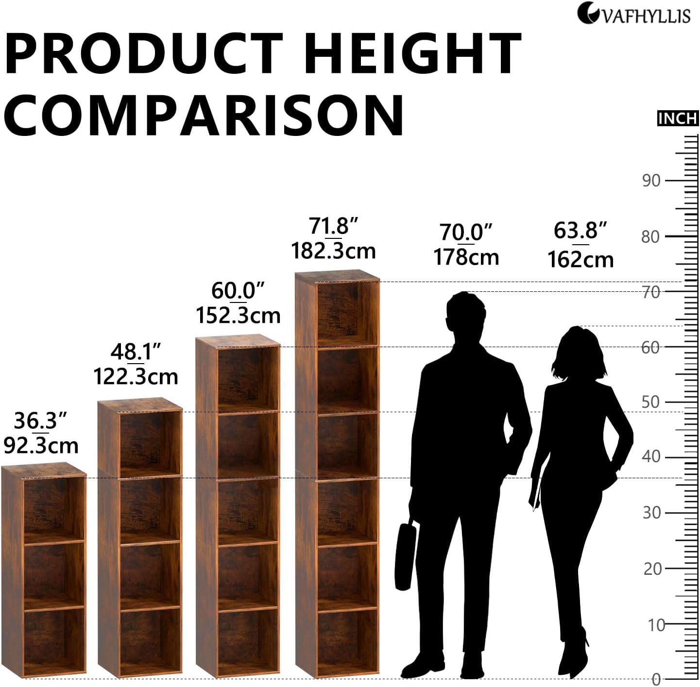 3 Cube Storage Organizer, 3 Tier Cube Low Bookcase Freestanding Storage Display Organizer for Home Office, Three-Cubes Open Shelf Short Bookshelf (Retro Brown, 3 Cube)