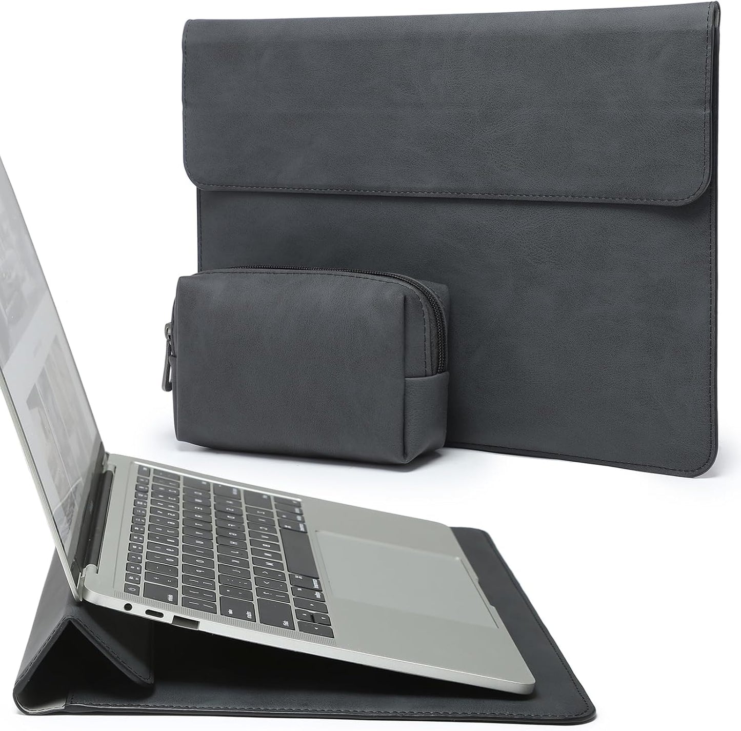 HYZUO 15-16 Inch Laptop Sleeve Case with Stand Feature for MacBook Pro 16 M4/M3/M2/M1 Pro/Max 2025-2019, XPS 15, MacBook Pro 15 2015-2012, Samsung Galaxy Book Flex/Pro 15, Graphite