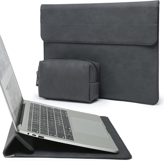 HYZUO 15-16 Inch Laptop Sleeve Case with Stand Feature for MacBook Pro 16 M4/M3/M2/M1 Pro/Max 2025-2019, XPS 15, MacBook Pro 15 2015-2012, Samsung Galaxy Book Flex/Pro 15, Graphite