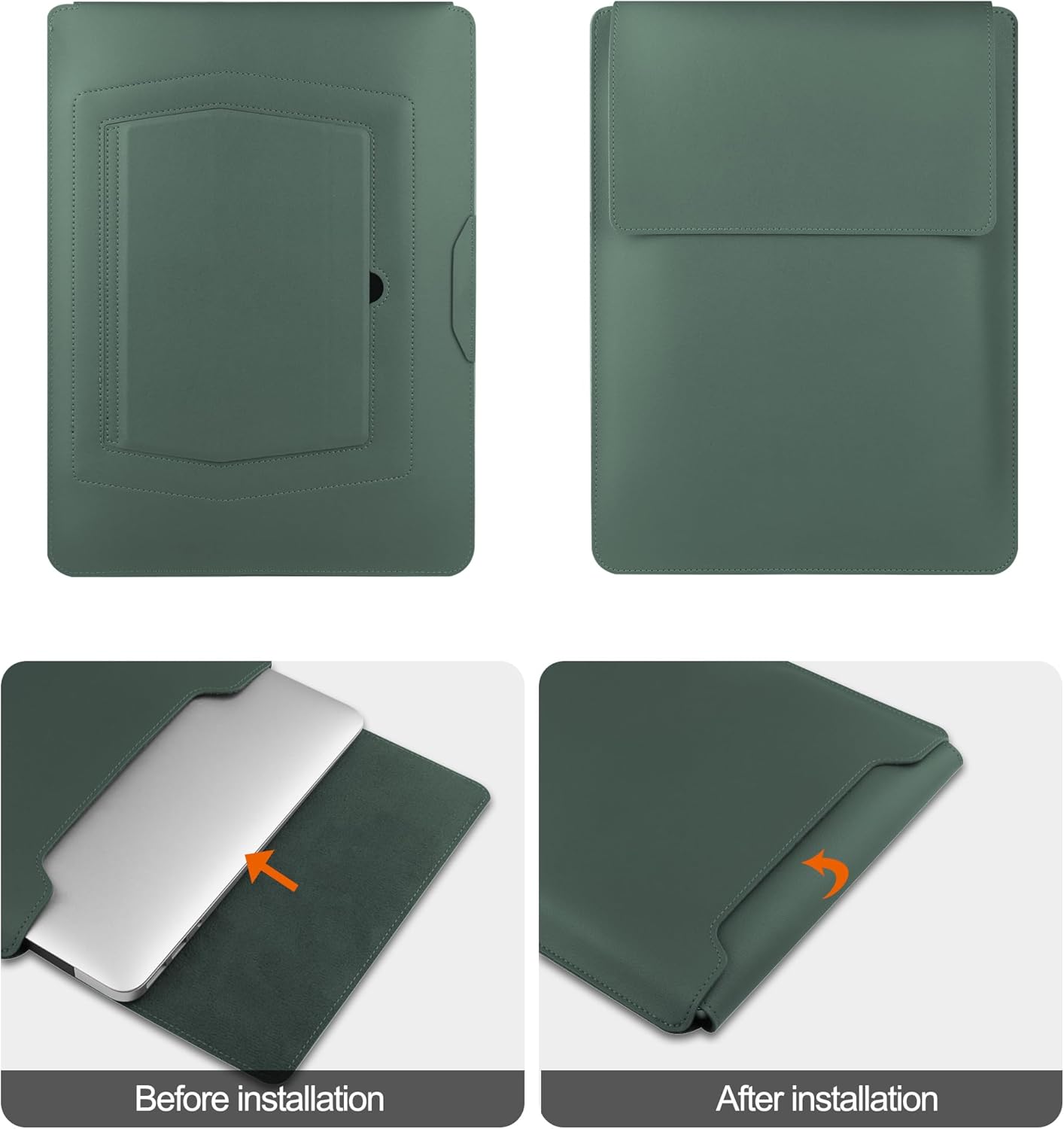 15.6" Laptop Sleeve-Compatible with MacBook Pro 16/15.4'' MacBook Pro 15, Mac Air 15 - Waterproof Soft 15 16 inch pc case for HP, Dell, 15 inch Laptop Sleeve case,Green