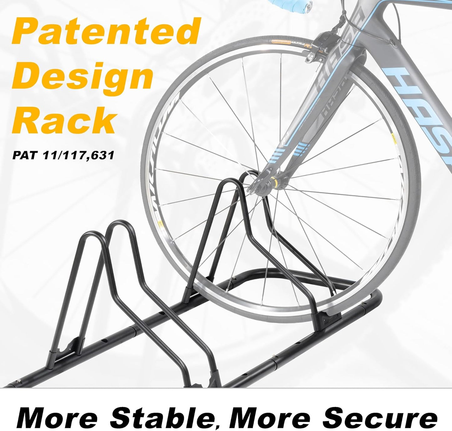 CyclingDeal Bicycle Floor Parking Rack Stand - for Mountain MTB Road Bike - Indoor Home Garage Storage - Upgraded 6 Bikes