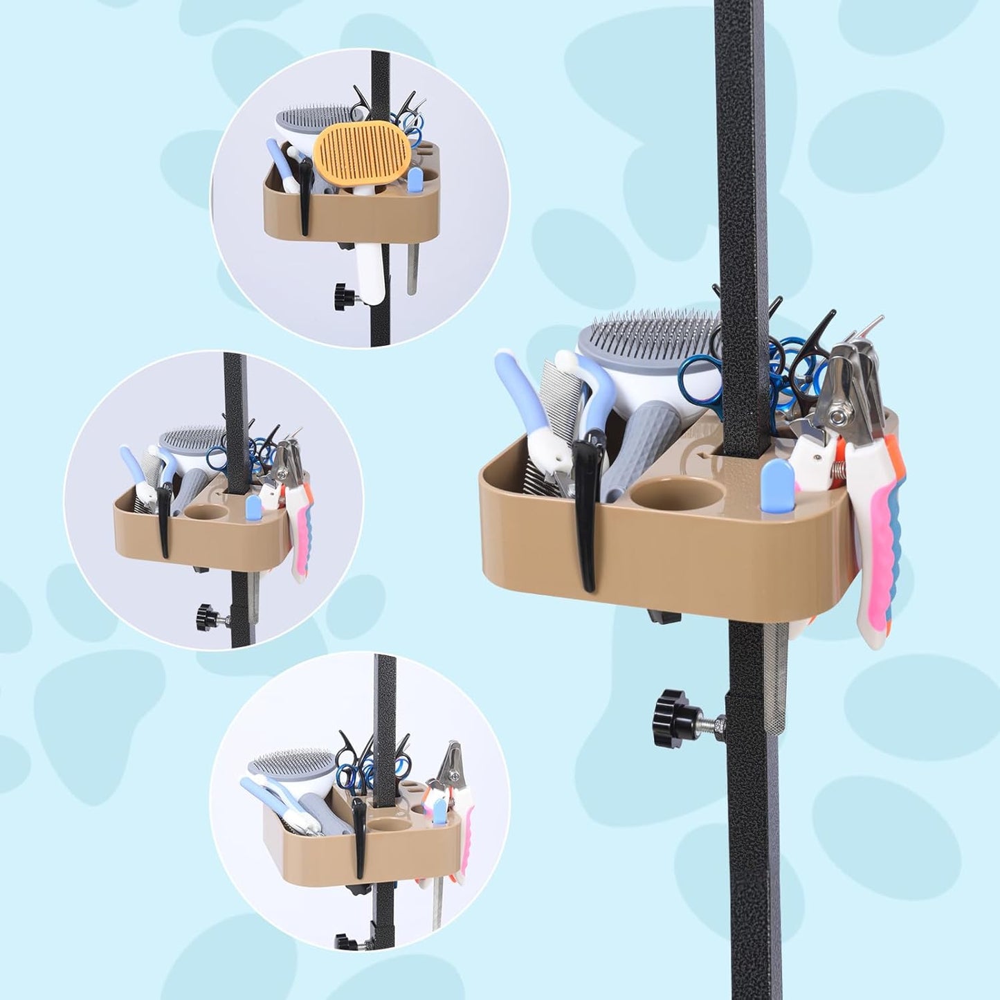Adjustable Pet Grooming Storage Rack - Holds Grooming Scissors, Brushes And Tools For Space-Saving Storage Solutions For Groomers