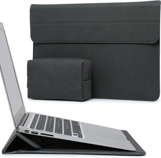HYZUO 13.3-14 Inch Laptop Sleeve Case with Stand Feature for MacBook Pro 14 M5/M4/M3/M2/M1 2026-2021, MacBook Pro/Air 13.3, 13.5" 13.8" Surface Laptop, HP Spectre X360 13/14, Space Gray