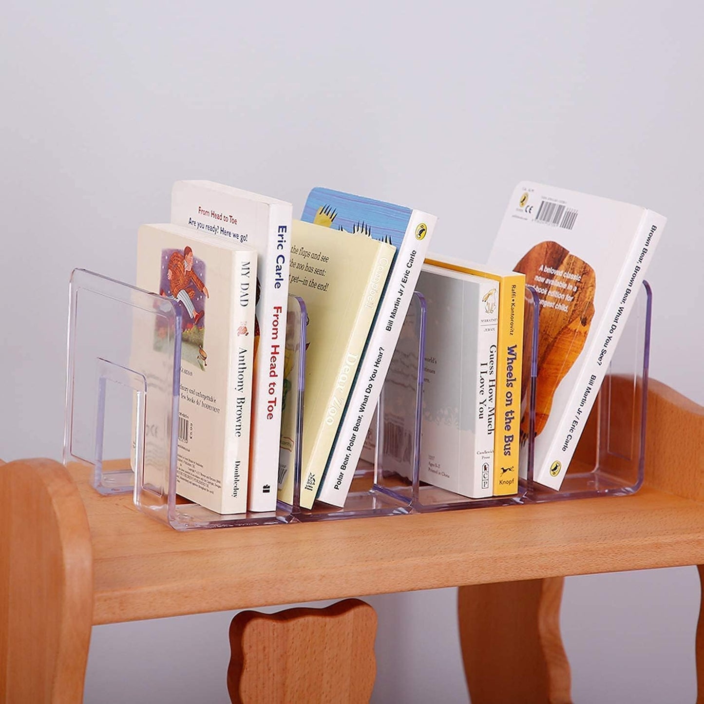 YAGELI Clear Acrylic Purse/Handbag Organizer - 4 Sections Divider for Closet Storage - Sturdy Organizer Rack for Purses, Handbags, and Clutches(4Pack-4Sections)
