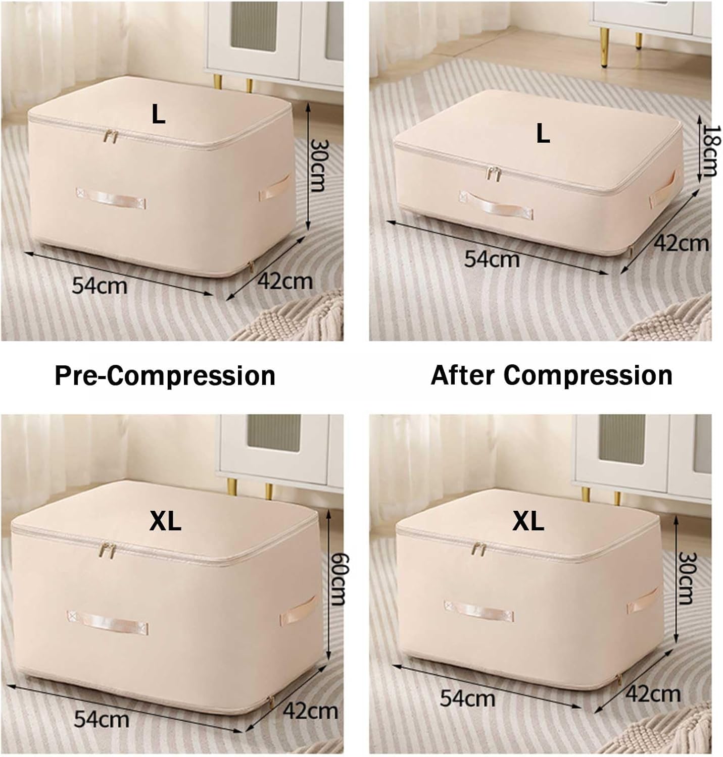 2PCS Ultra Space Saving Self Compression Organizer,Dustproof And Moisture-Proof Compression Storage Bag For King/Queen Comforters, Pillows, Bedding/Quilt, Blanket, Duvet (Pink, X-Large)