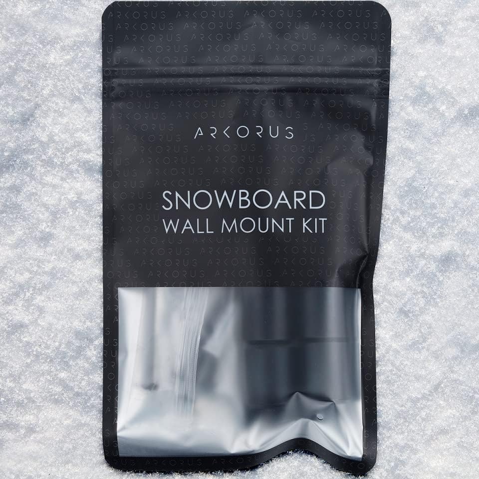 [NEW] (4 PCS) Snowboard Wall Mount Storage – Damage-Free Snowboards Hanger, Modern Floating Vertical Rack, Clip Hook Holder to Securely Store, Hang and Display Snow Boards, Gear Organizer