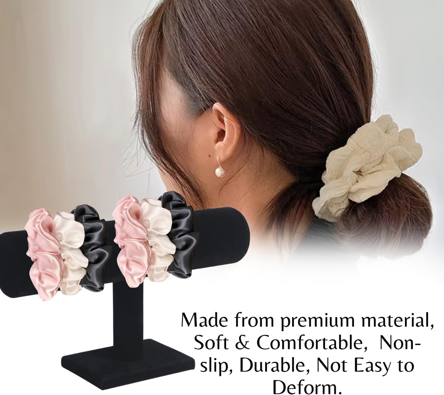 Novel Box Black Velvet T-Bar Bracelet Display Stand - Jewelry Organizer Tower Stands for Necklace Bangles Pendants Watch Anklets Scrunchie Storage - Hair Tie Organizer for Selling or Personal Use