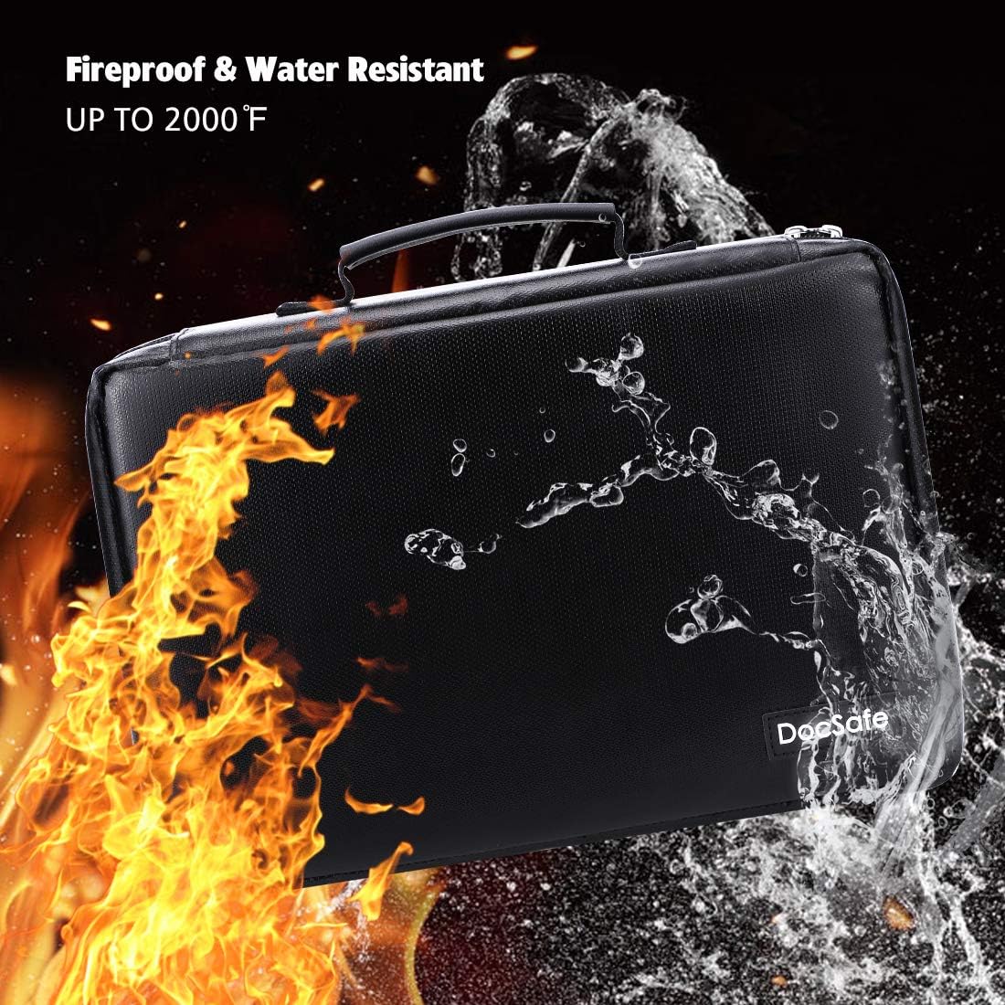 DocSafe Fireproof Battery Organizer Storage Box,Fireproof Waterproof Carrying Case Bag Holder,Safe Storage Holds 200+ Batteries AA AAA C D 9V, with Battery Tester BT-168 (Not Includes Batteries)