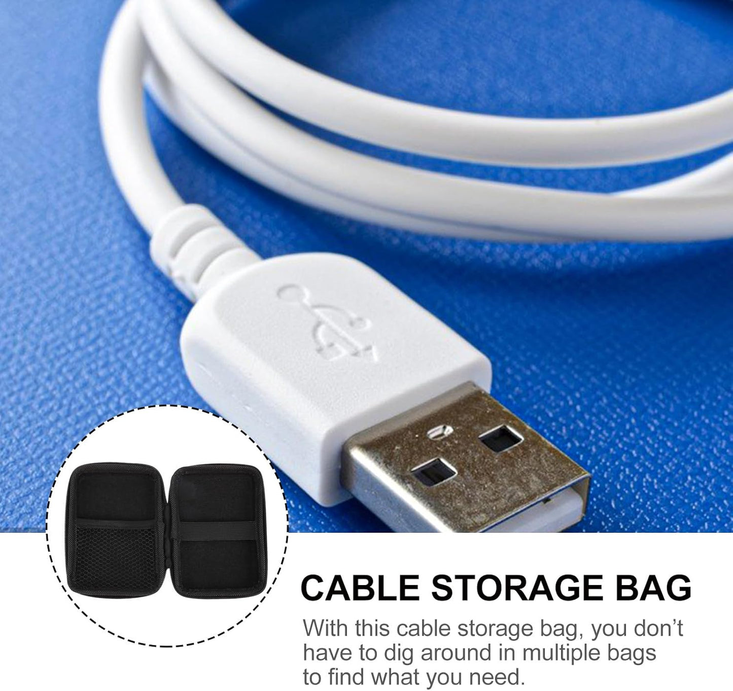 2pcs Compact Electronic Travel Organizer Cable Bag Shockproof Cord Storage Pouch Portable Holder for Electronics Accessories