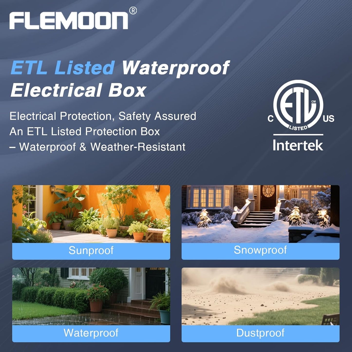 Flemoon [3 Pack] Outdoor Extension Cord Cover Waterproof, Weatherproof Electrical Connection Box for Straight Plug, Outlet, Socket, Halloween, Christmas Holiday Decoration String Light, Almond